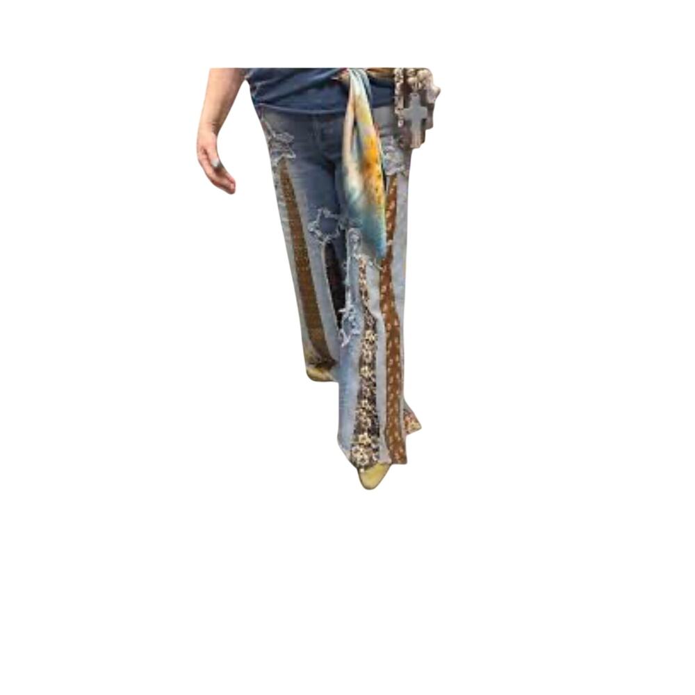 A Rare Bird Vintage Patchwork Star Tie Pants NWT Medium